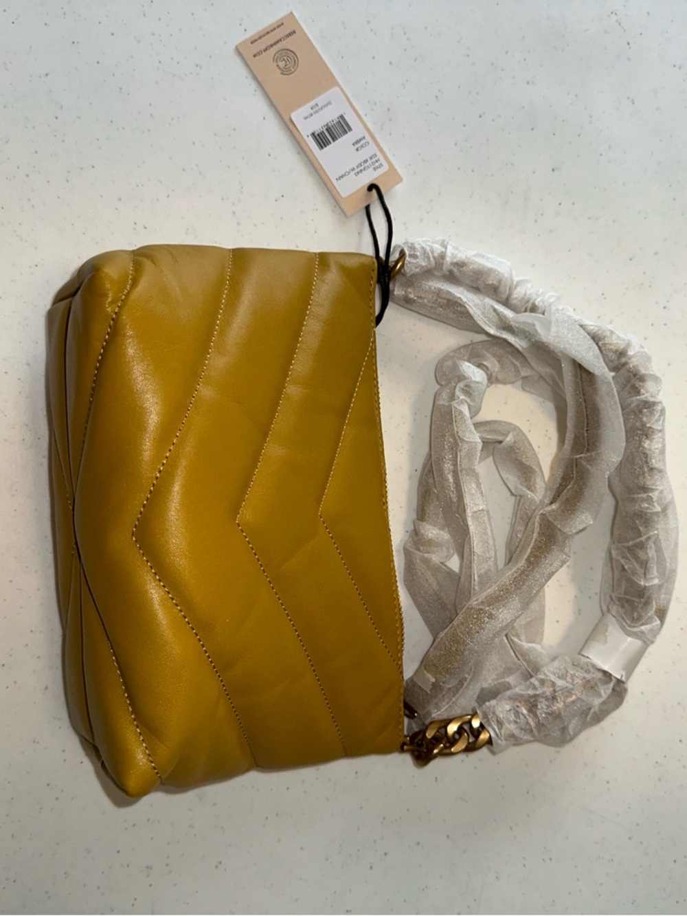 Rebecca Minkoff Quilted Mustard Shoulder Bag